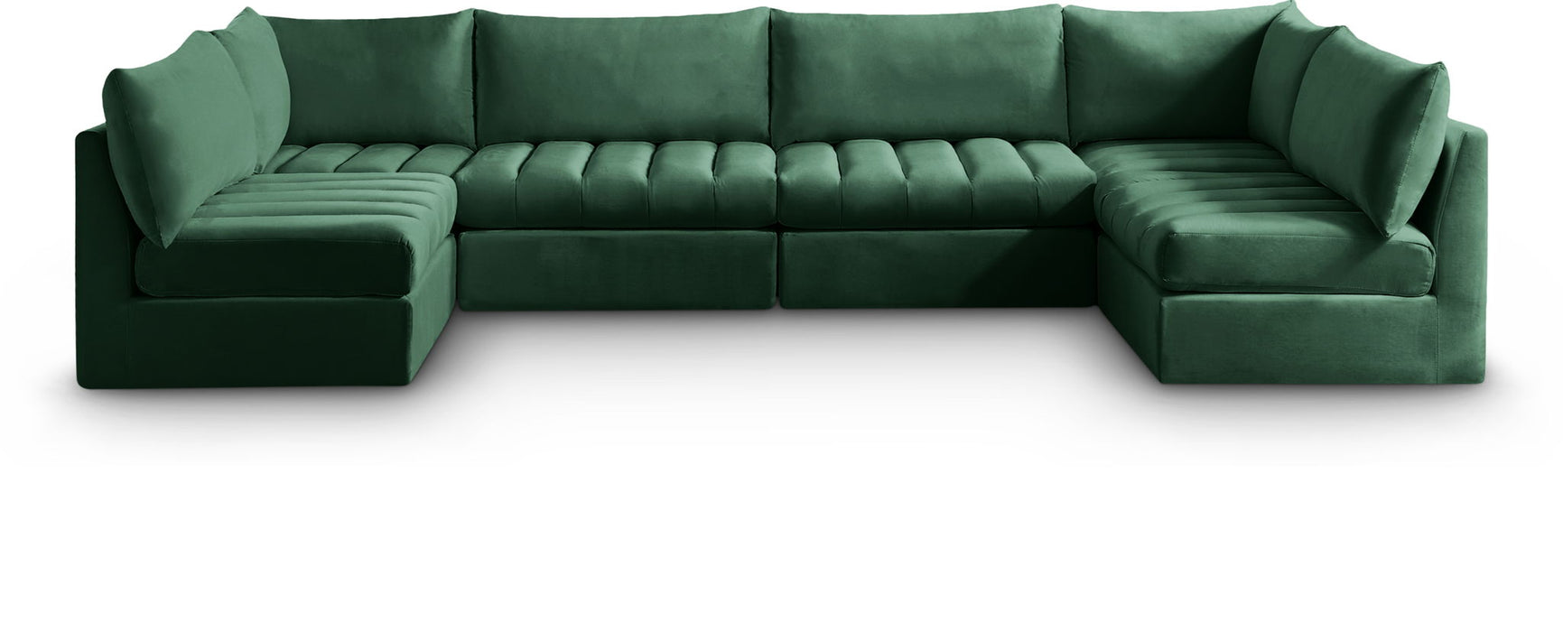 Jacob 140" Velvet Upholstered 6pc. Modular Sectional