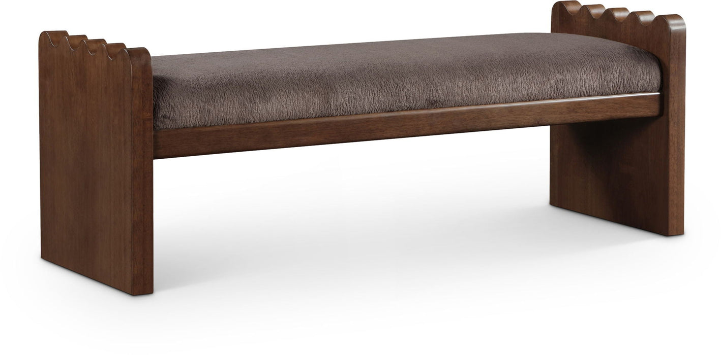 Sonia Velour Fur Fabric Upholstered Bench