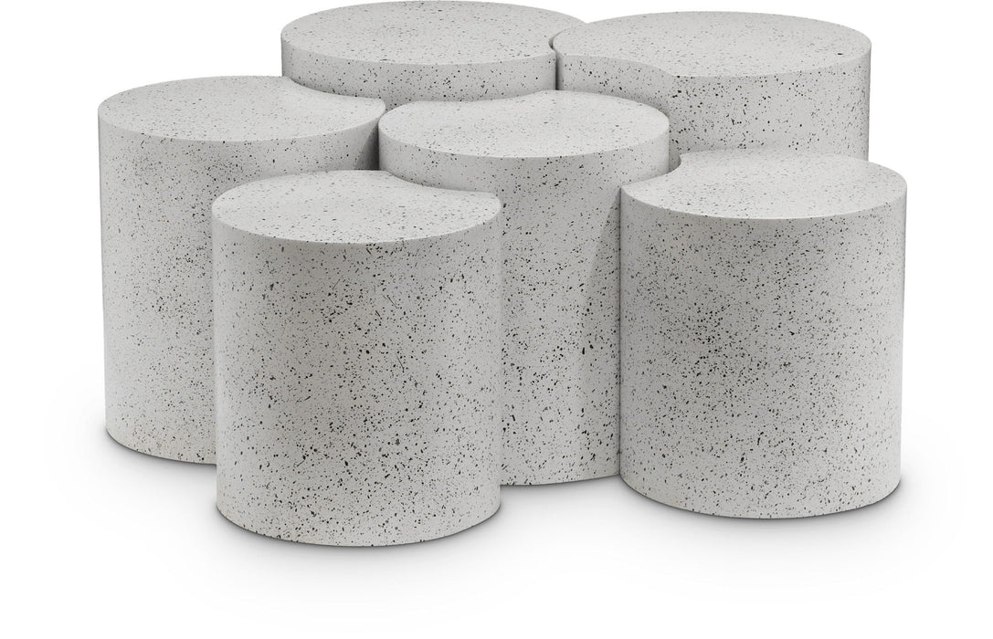 Dimple Terrazzo Pattern Iron Nesting 6pc. Modular Coffee Table