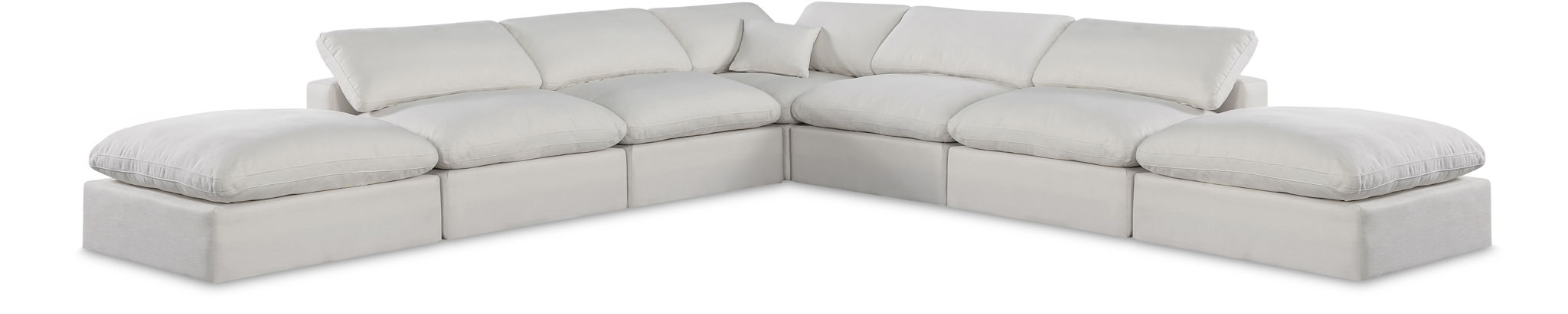 Seccional modular tapizado de tela con textura de lino Comfy de 157" de 7 piezas