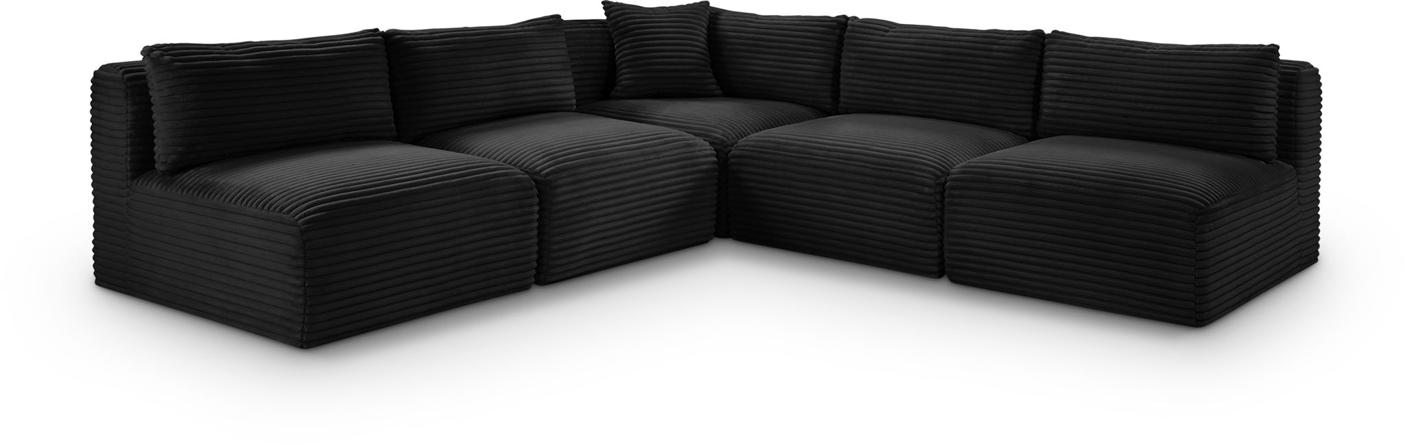 Shaggy 101" Corduroy Performance Fabric Upholstered Modular Sectional