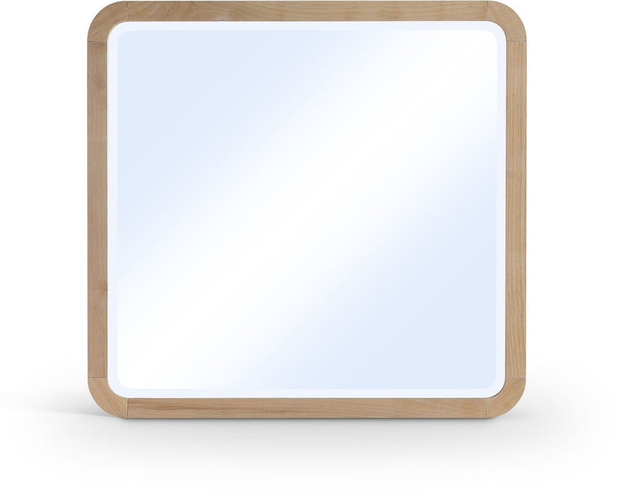 Giada 42" W X 40" H Ash Burl Veneer And Solid Wood Frame Mirror
