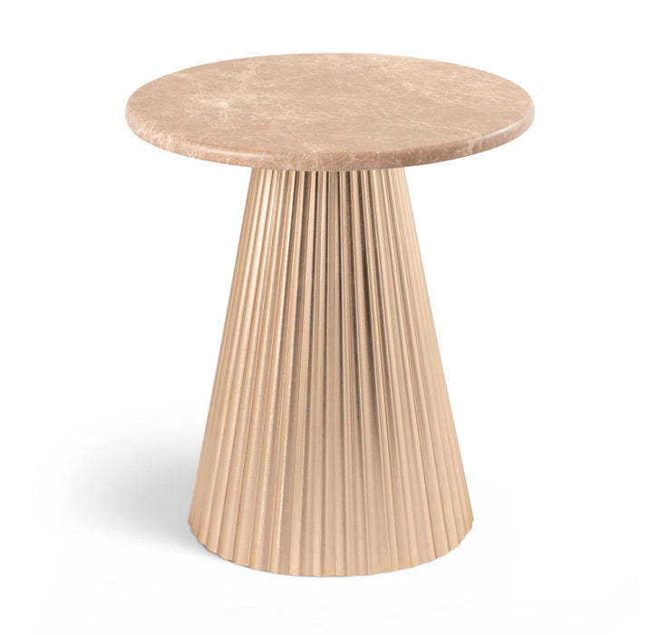 Cindra Genuine Marble Top And Iron Base End Table
