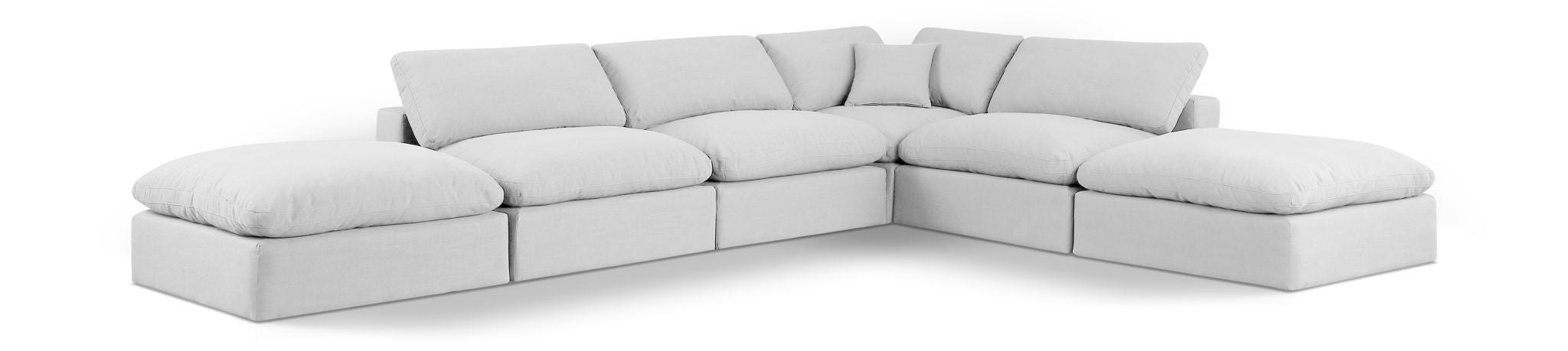 Comfy 157" Linen Textured Fabric Upholstered 6pc. Modular Sectional