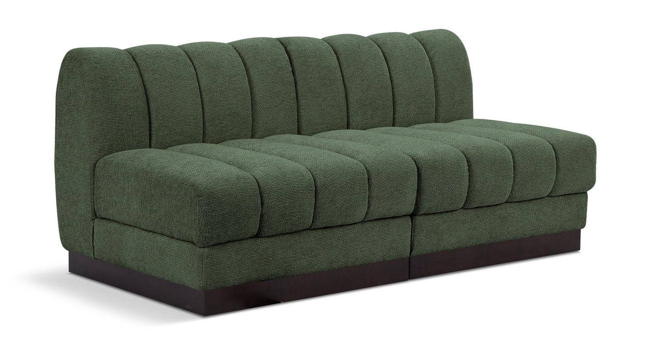 Quinn 64" Chenille Fabric Upholstered 2pc. Armless Modular Loveseat