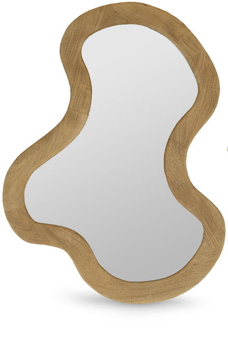 Espejo con marco de madera de acacia Oblique (28" an. x 38" al.)