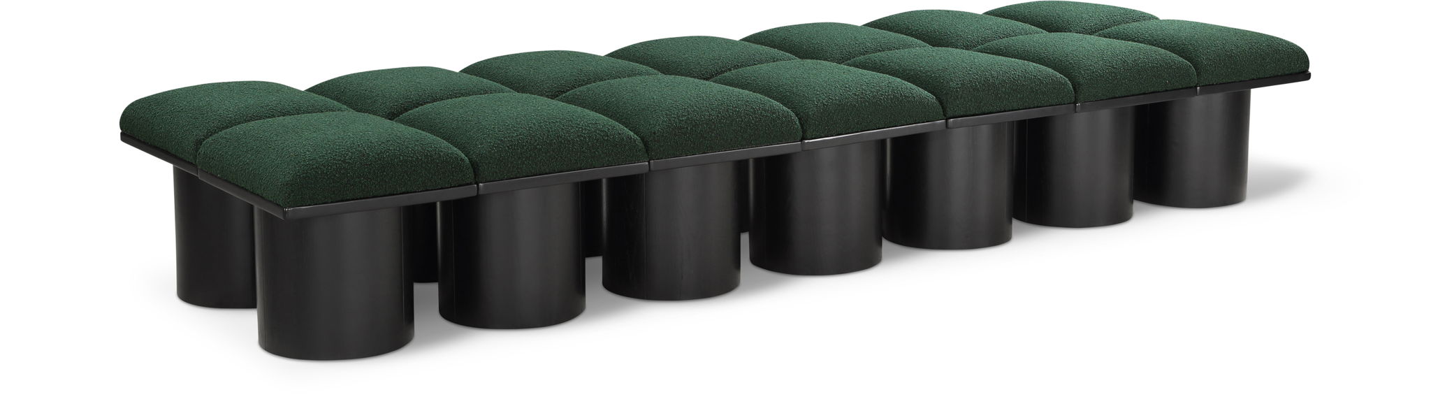 Banco modular tapizado de bouclé Pavilion de 14 piezas