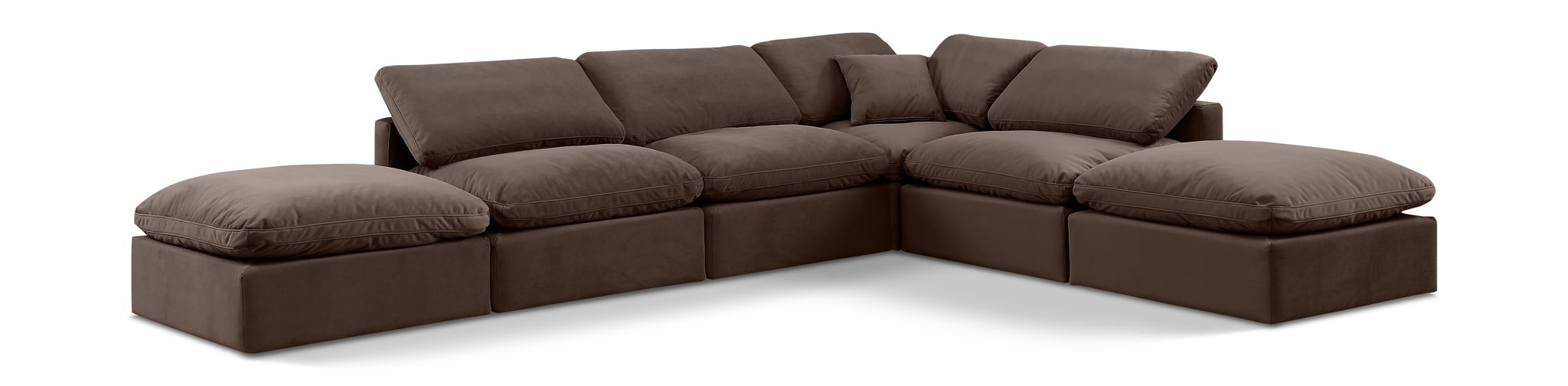 Indulge 140" Velvet Upholstered 6pc. Modular Sectional