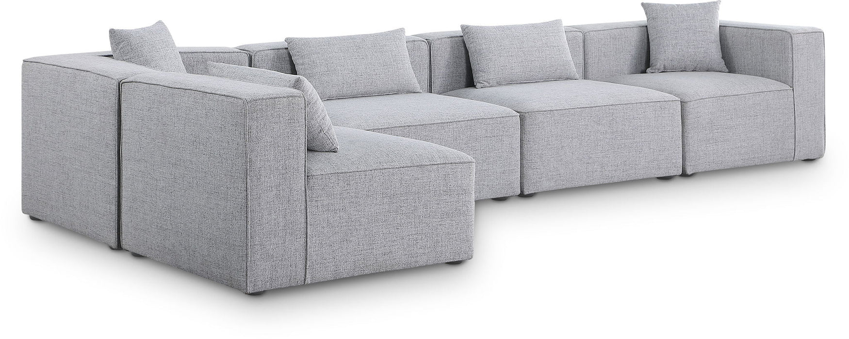 Cube 144" Fabric Upholstered 5pc Modular Sectional