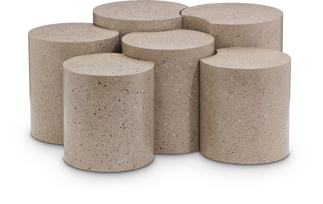 Dimple Terrazzo Pattern Iron Nesting 6pc. Modular Coffee Table
