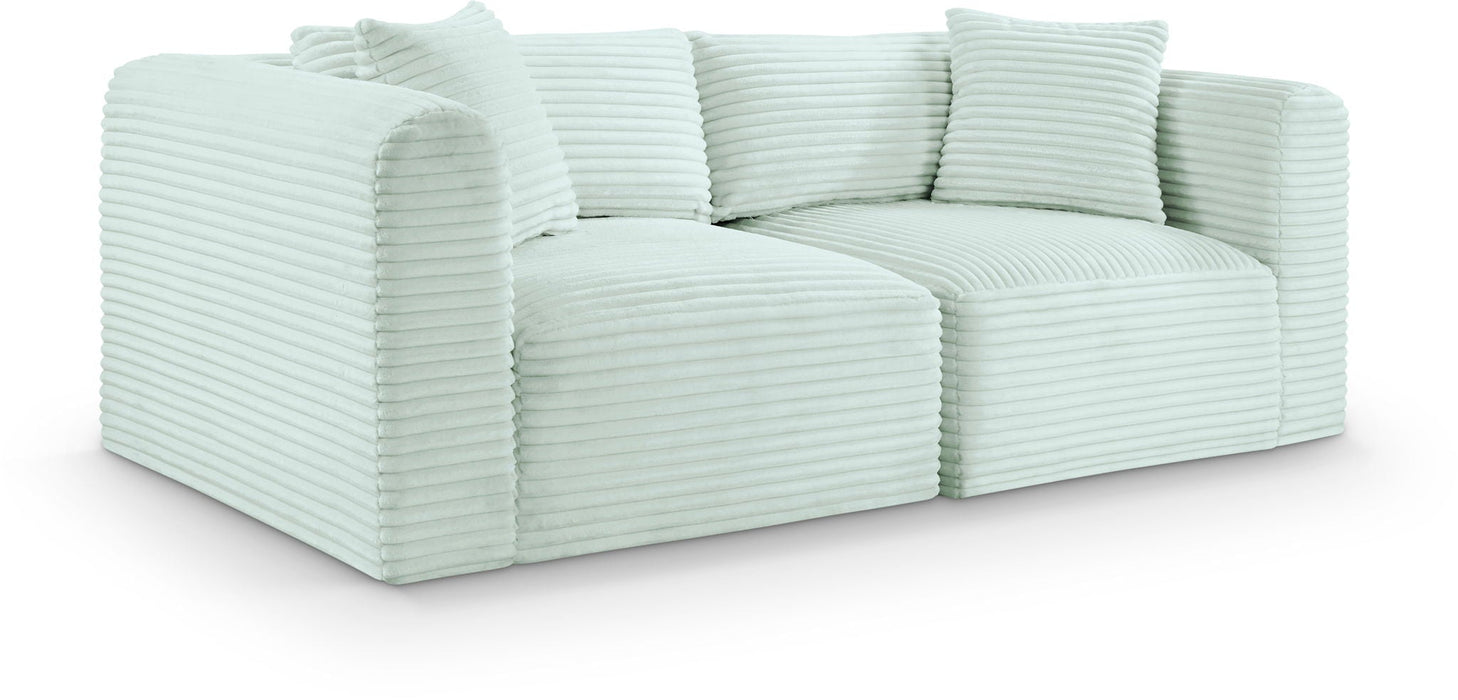 Shaggy 78" Corduroy Performance Fabric Upholstered Modular Loveseat