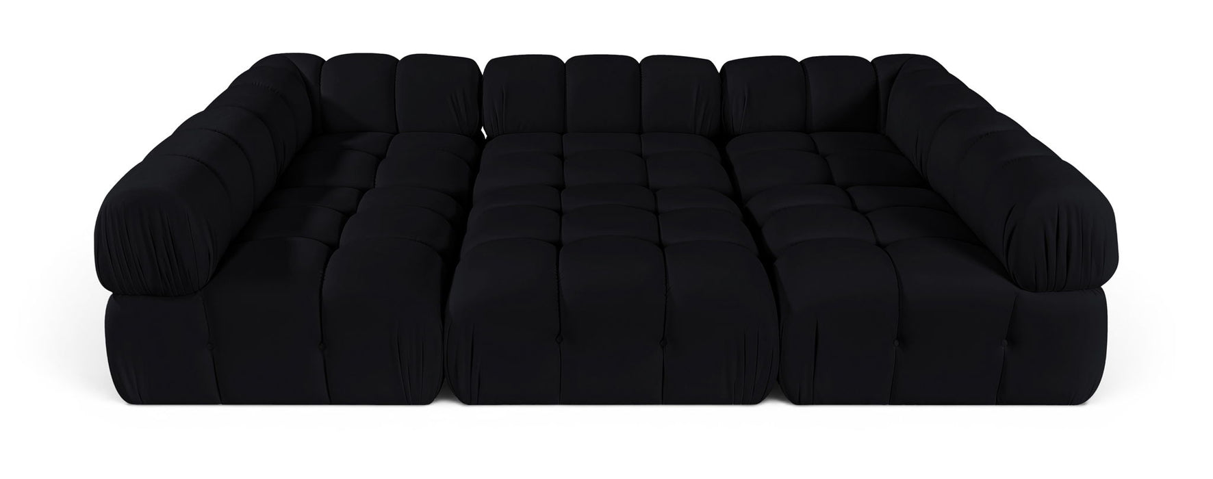 Seccional modular tapizado de terciopelo de alto rendimiento Orin de 111" de 6 piezas