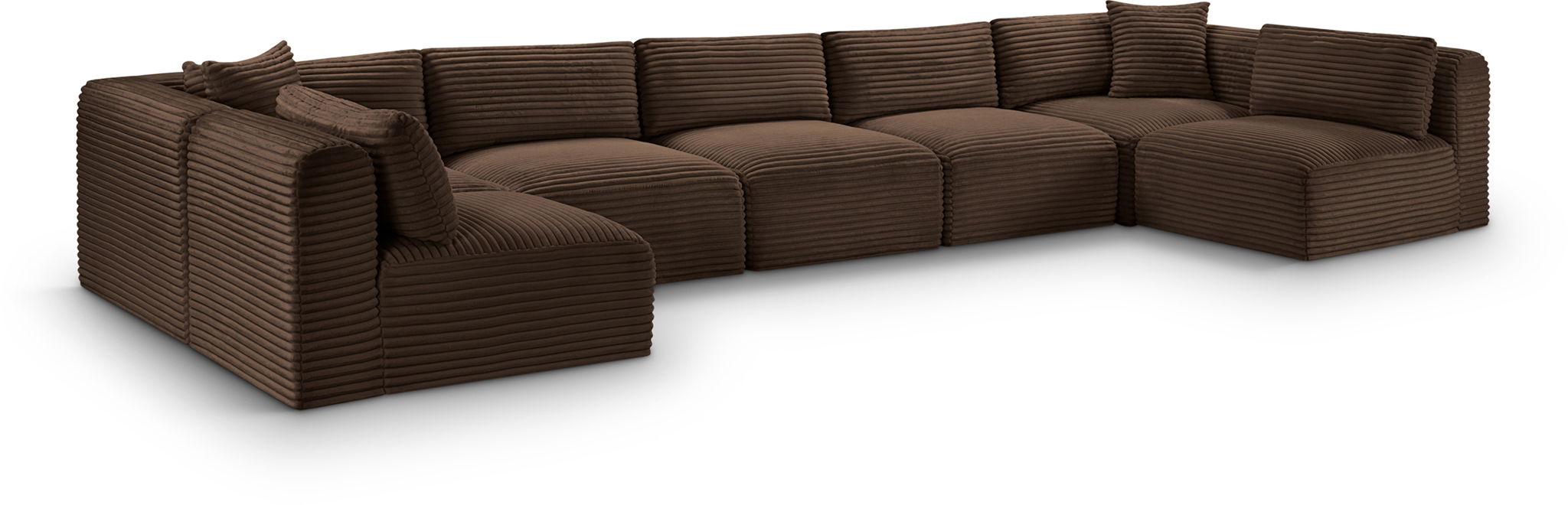Seccional modular tapizado de pana de alto rendimiento Shaggy de 171"