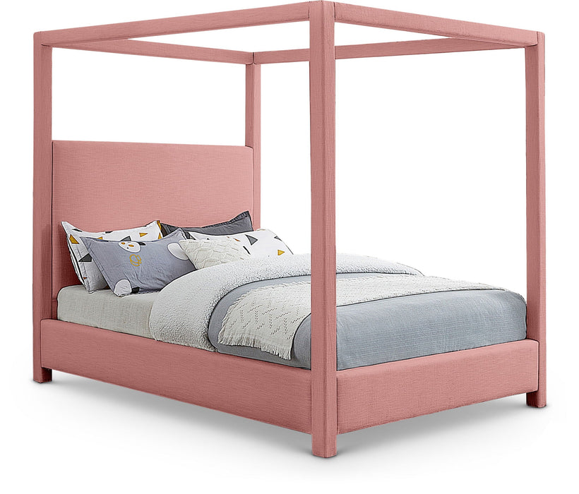 Emerson Linen Textured Fabric Upholstered Bed