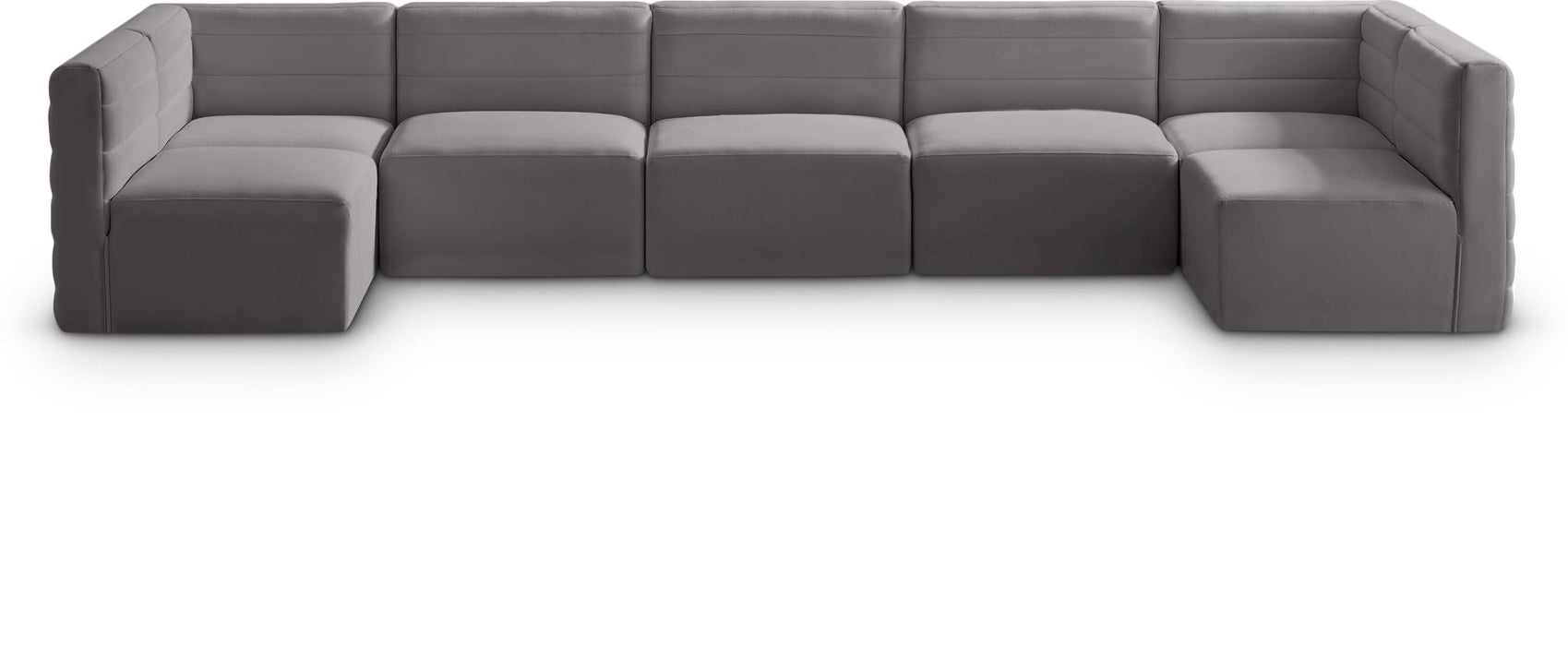 Quincy 157" Velvet Upholstered Comfort 7pc. Modular Sectional