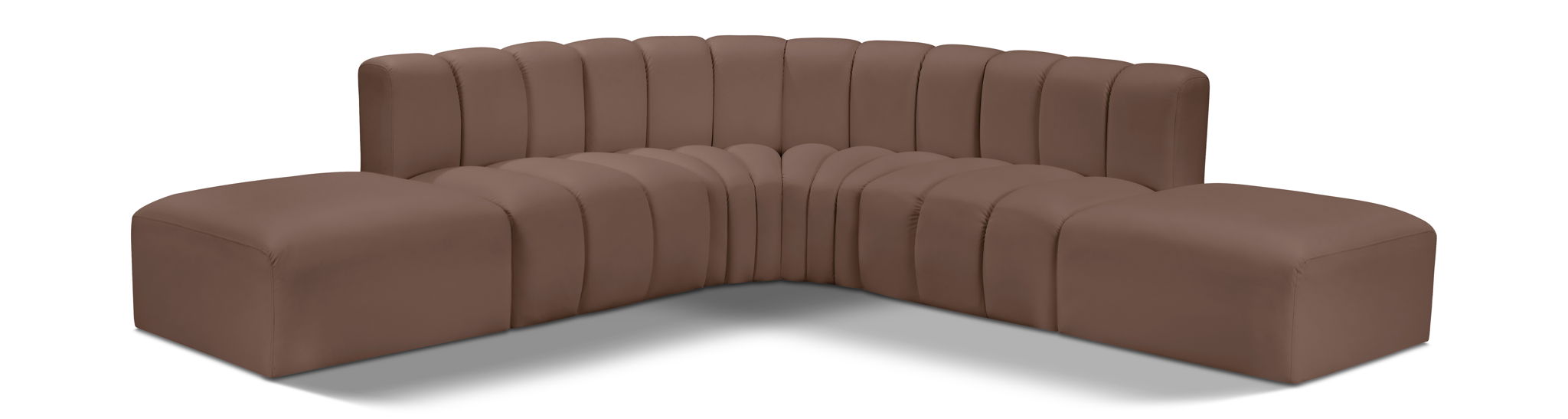 Arc 146" Vegan Leather Upholstered 6pc. Modular Sectional