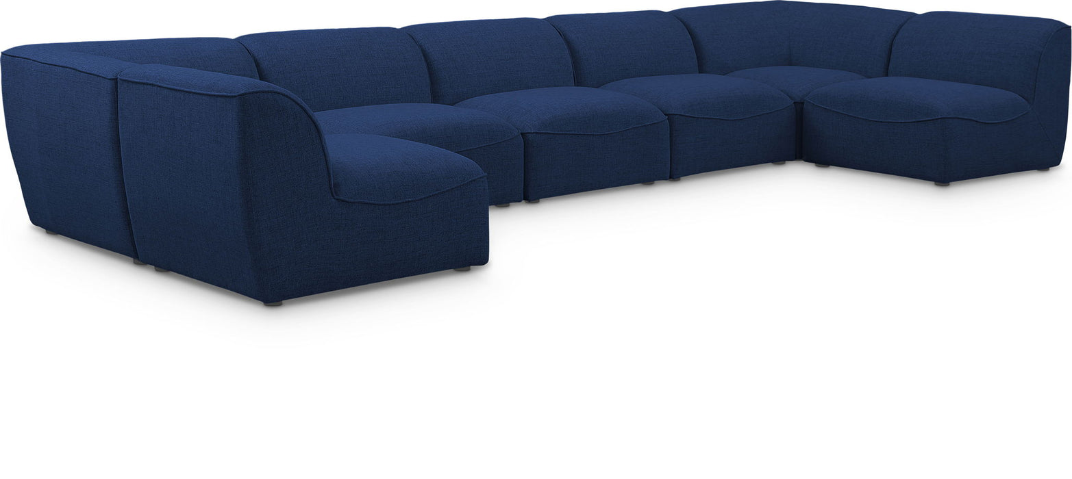 Miramar 175" Linen Textured Fabric Upholstered 7pc. Modular Sectional