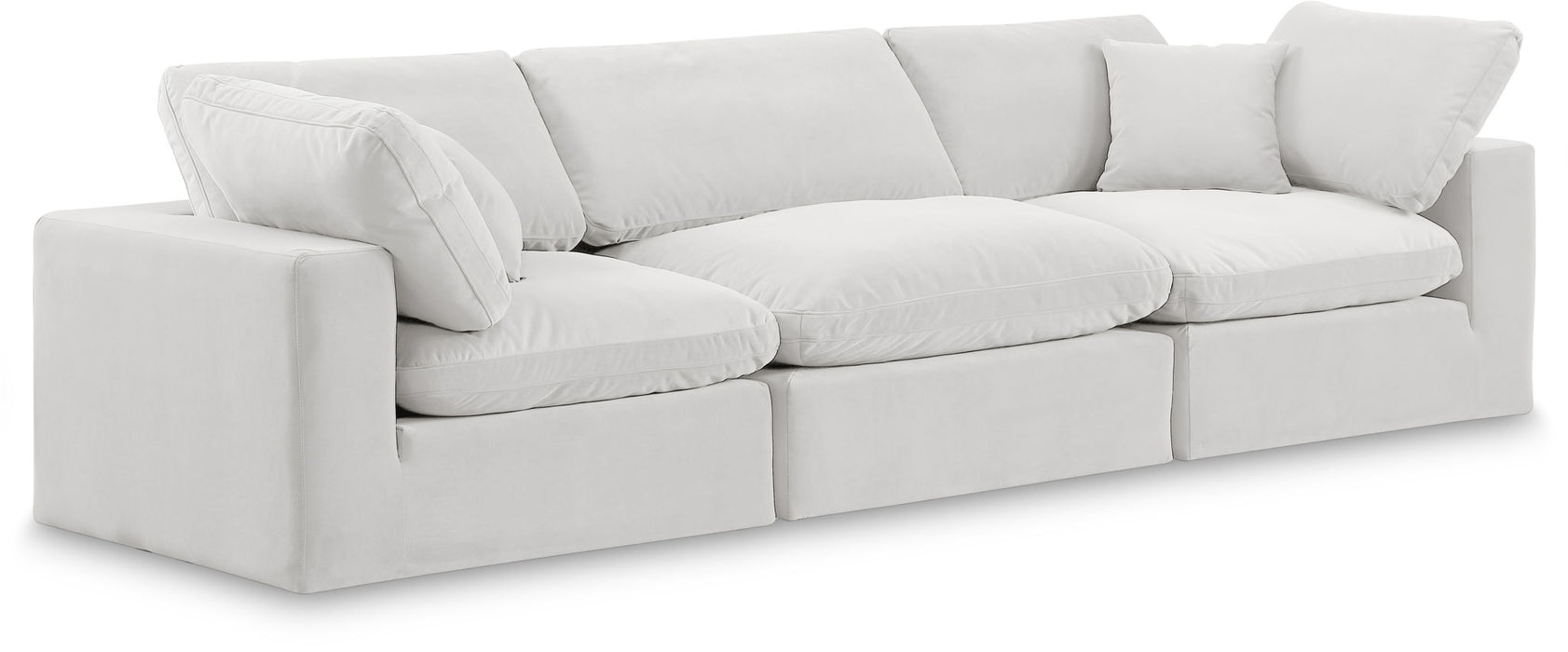 Comfy 119" Velvet Upholstered 3pc. Modular Sofa