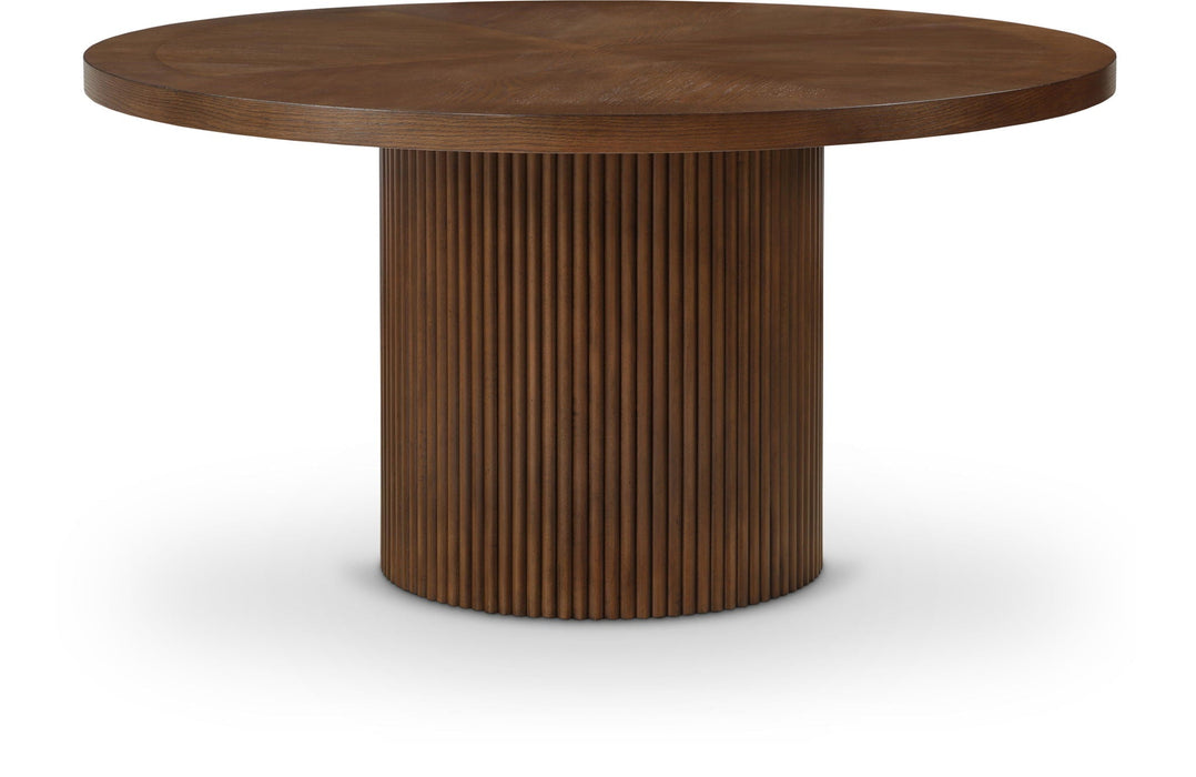 Mesa de comedor de madera maciza con enchapado de roble Belinda de 60"