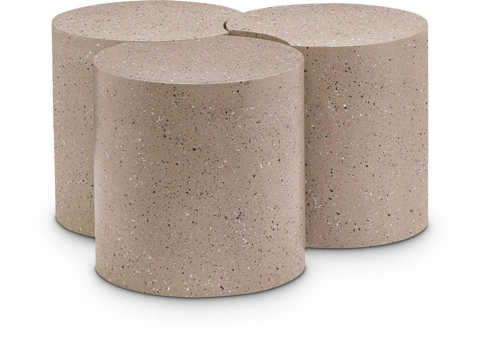 Dimple Terrazzo Pattern Iron Nesting 3pc. Modular Coffee Table