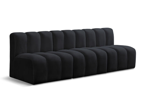 Arc 89.5" Velvet Upholstered 3pc. Modular Sectional