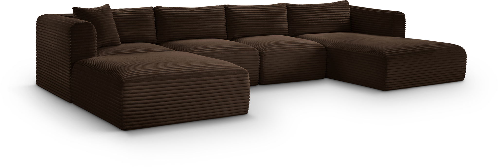 Shaggy 145" Corduroy Performance Fabric Upholstered Modular Sectional