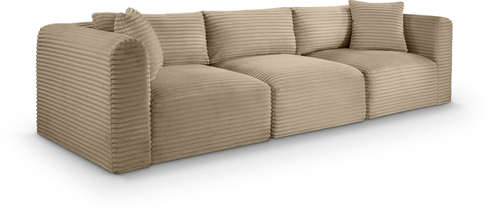 Shaggy 109" Corduroy Performance Fabric Upholstered Modular Sofa