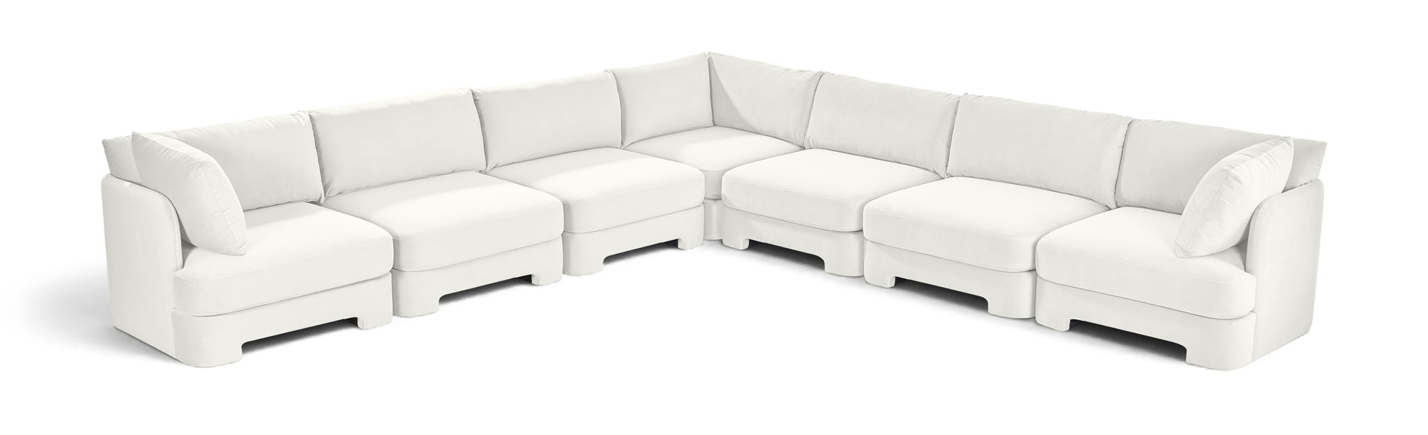 Seccional modular tapizado de terciopelo de alto rendimiento Hammond de 148" de 7 piezas