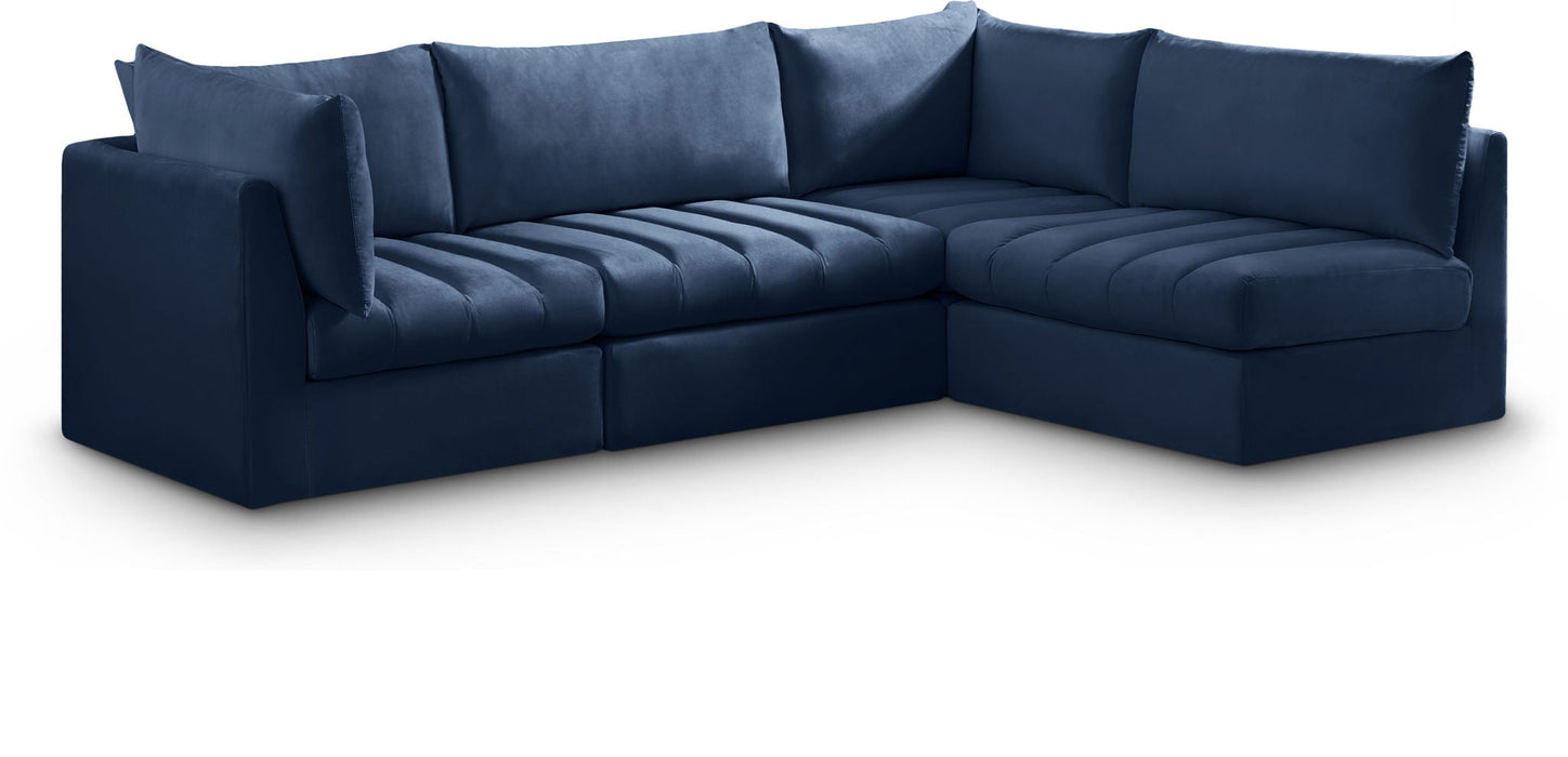 Seccional modular tapizado de terciopelo Jacob de 103" de 4 piezas