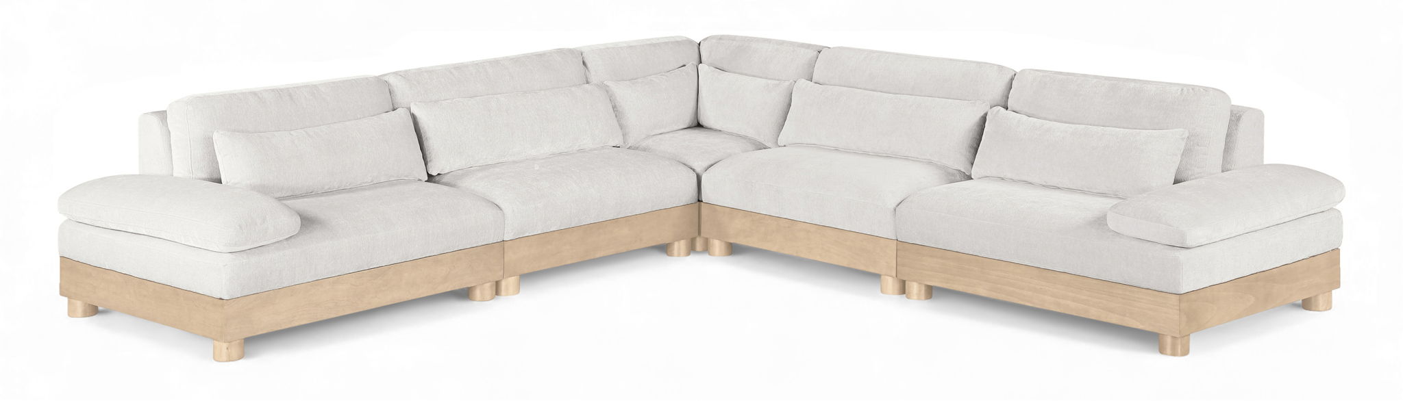 Turin 127.75" Chenille Fabric Upholstered 5pc. Modular Sectional