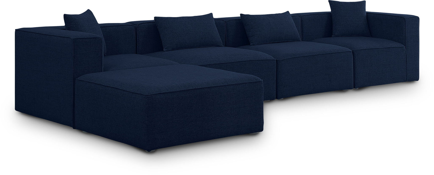 Cube 144" Fabric Upholstered 5pc Modular Sectional