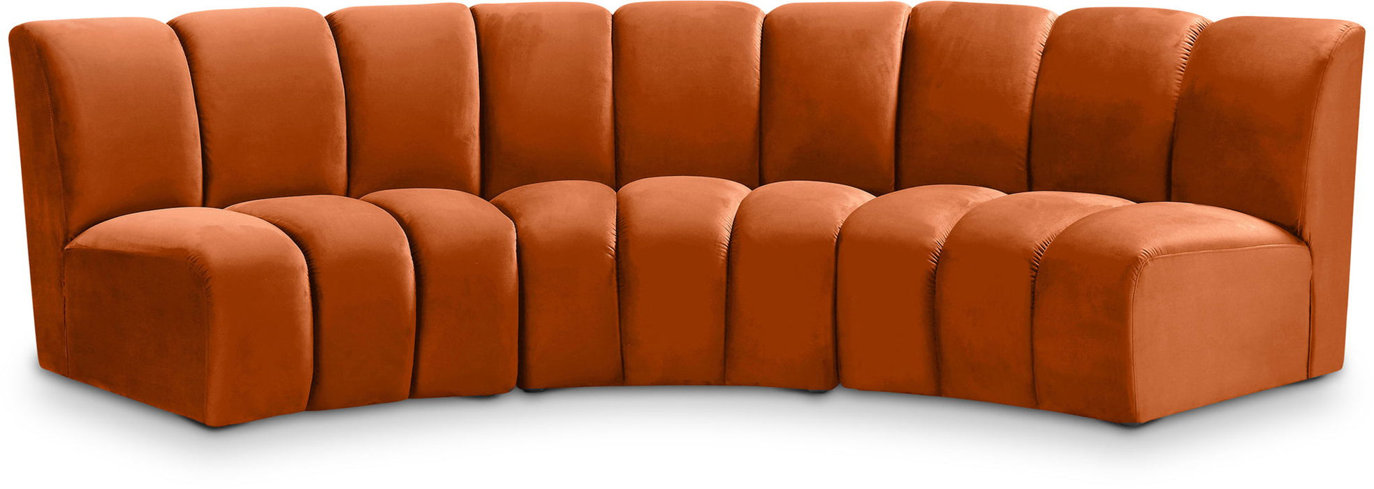 Infinity 119" Velvet Upholstered 3pc. Modular Sectional