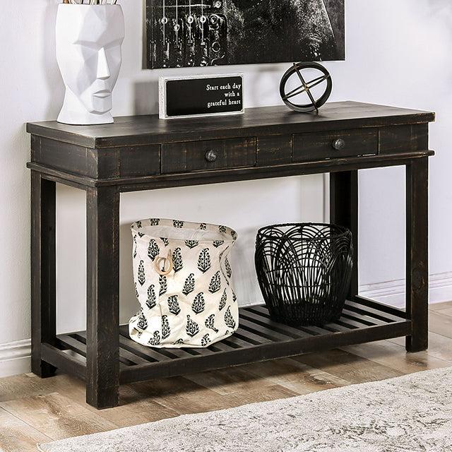 McAllen Sofa Table - Rustic Black