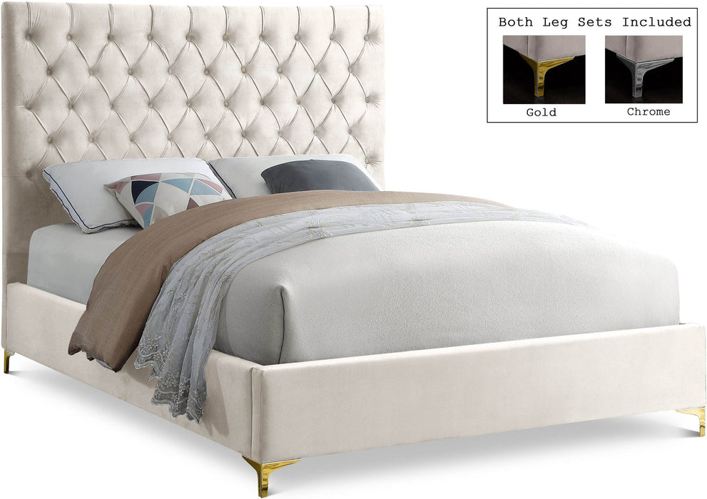 Cruz Velvet Upholstered Bed