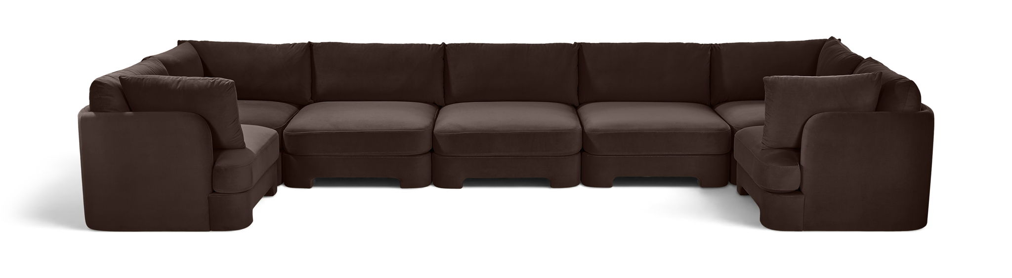 Hammond 185" Velvet Performance Fabric Upholstered 7pc. Modular Sectional