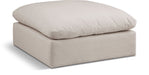 Comfy Linen Textured Fabric Upholstered Modular Ottoman