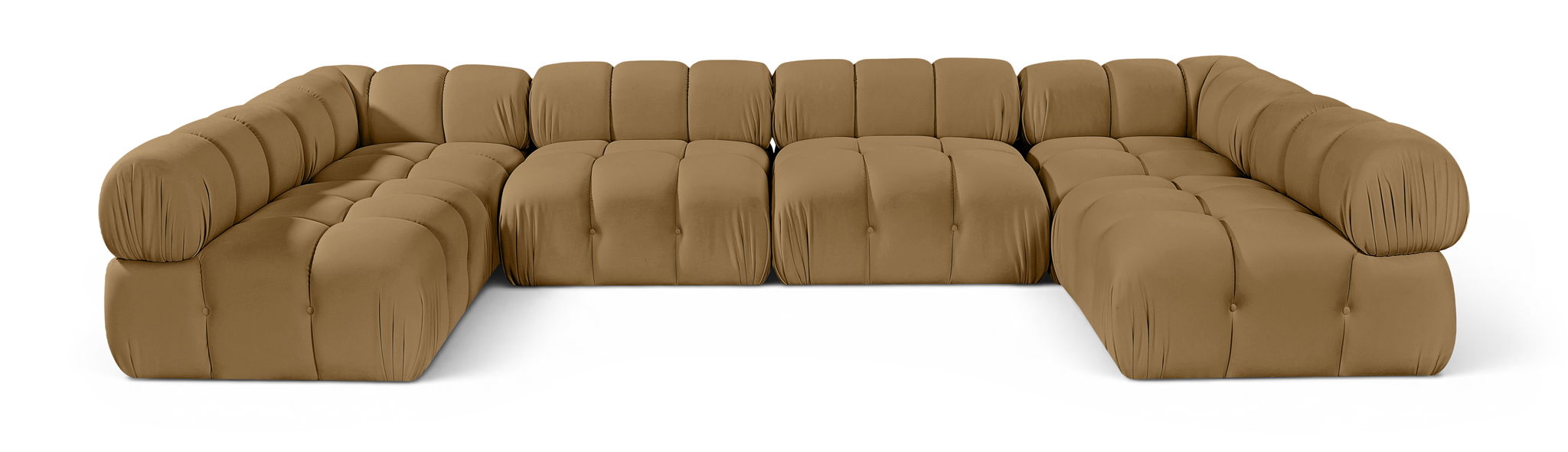 Orin 148" Velvet Performance Fabric Upholstered 6 Pc. Modular Sectional