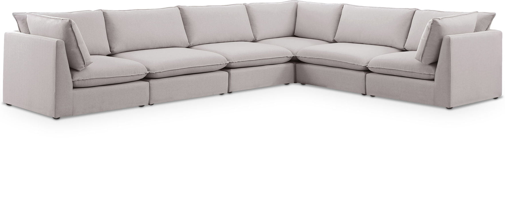 Mackenzie 160" Linen Textured Fabric Upholstered 6pc. Modular Sectional