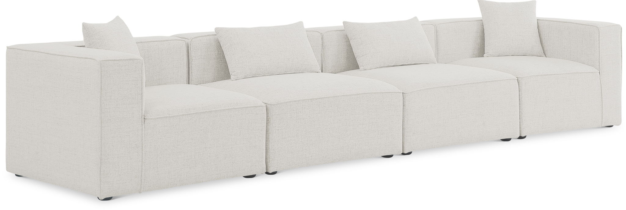 Cube 144" Fabric Upholstered 4pc. Modular Sofa
