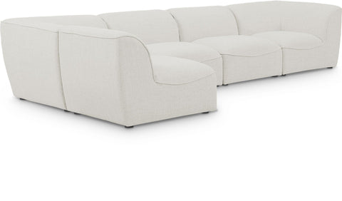 Miramar 142" Linen Textured Fabric Upholstered 5pc. Modular Sectional