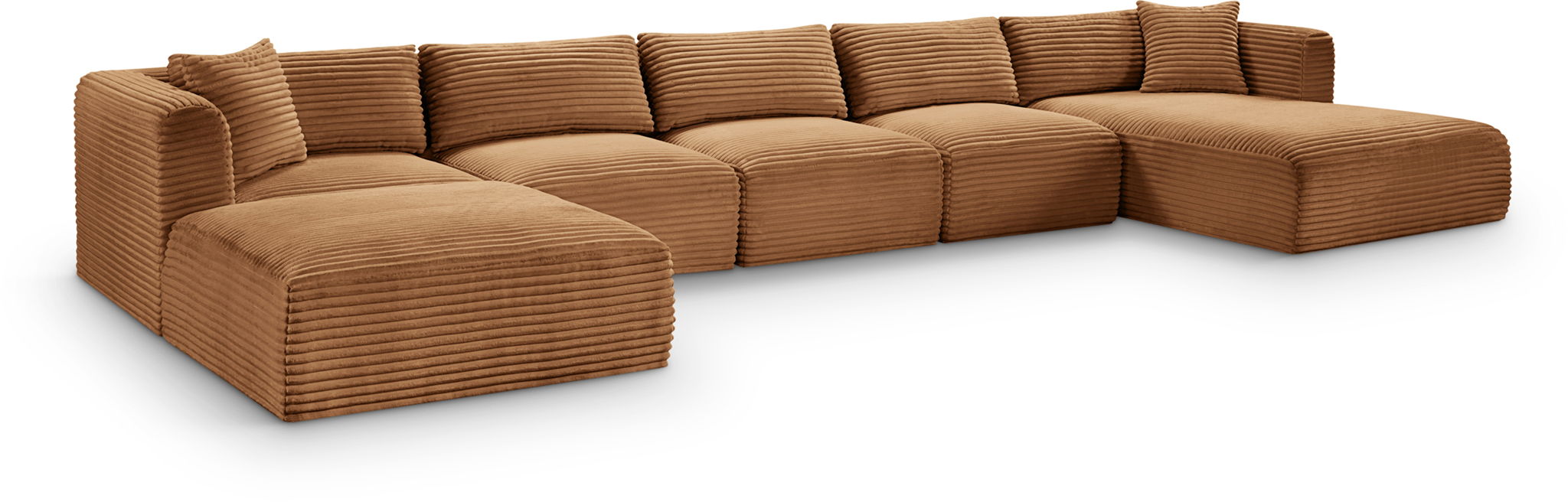 Shaggy 176" Corduroy Performance Fabric Upholstered Modular Sectional
