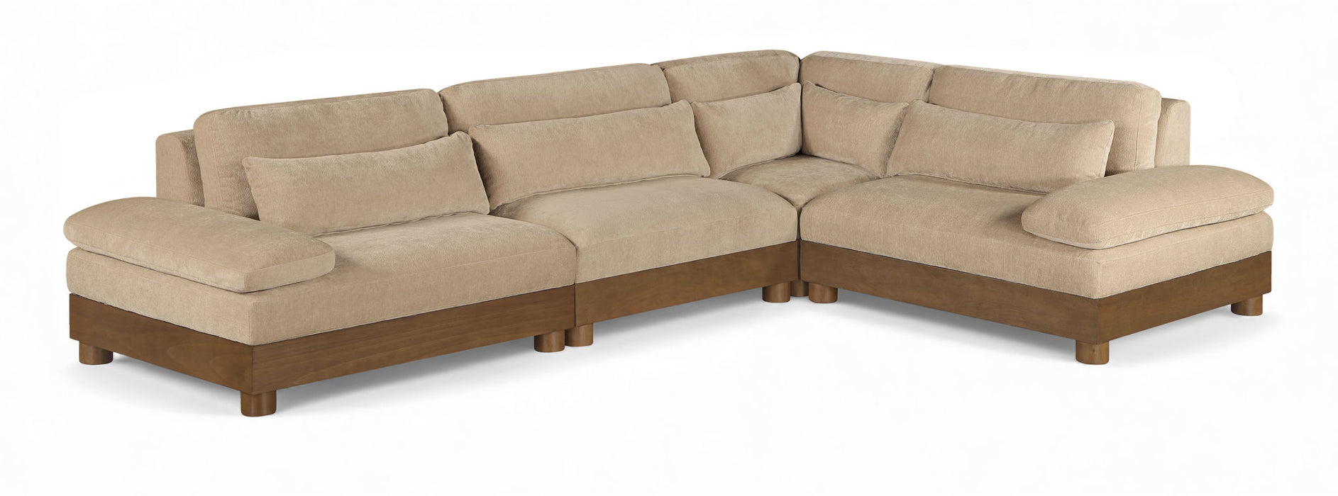 Turin 128" Chenille Fabric Upholstered 4pc. Modular Sectional