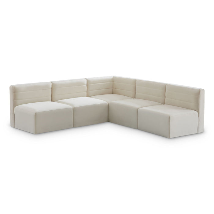 Quincy 94" Velvet Upholstered Comfort 5pc. Modular Sectional
