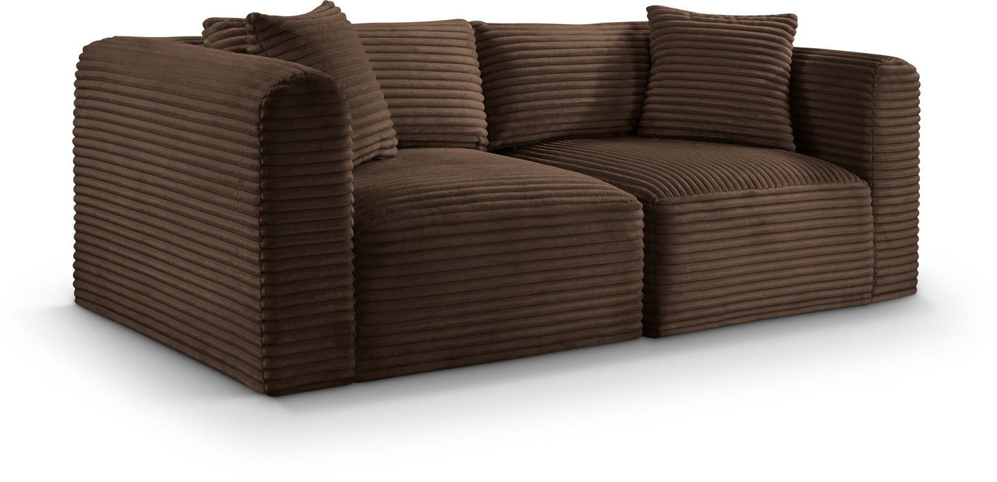Shaggy 78" Corduroy Performance Fabric Upholstered Modular Loveseat