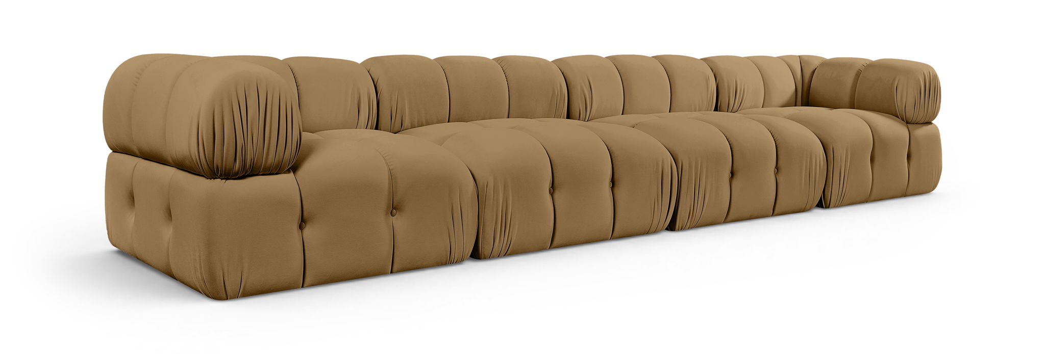Orin 148" Velvet Performance Fabric Upholstered 4 Pc. Modular Sofa