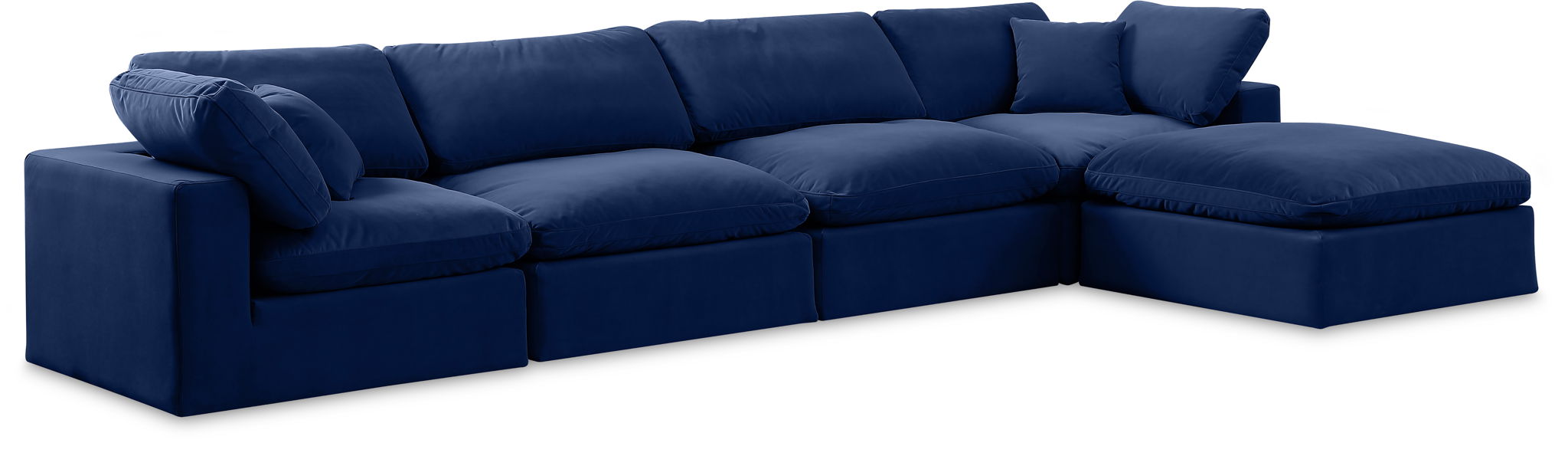 Comfy 158" Velvet Upholstered 5pc. Modular Sectional