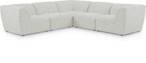 Miramar 109" Linen Textured Fabric Upholstered 5pc. Modular Sectional