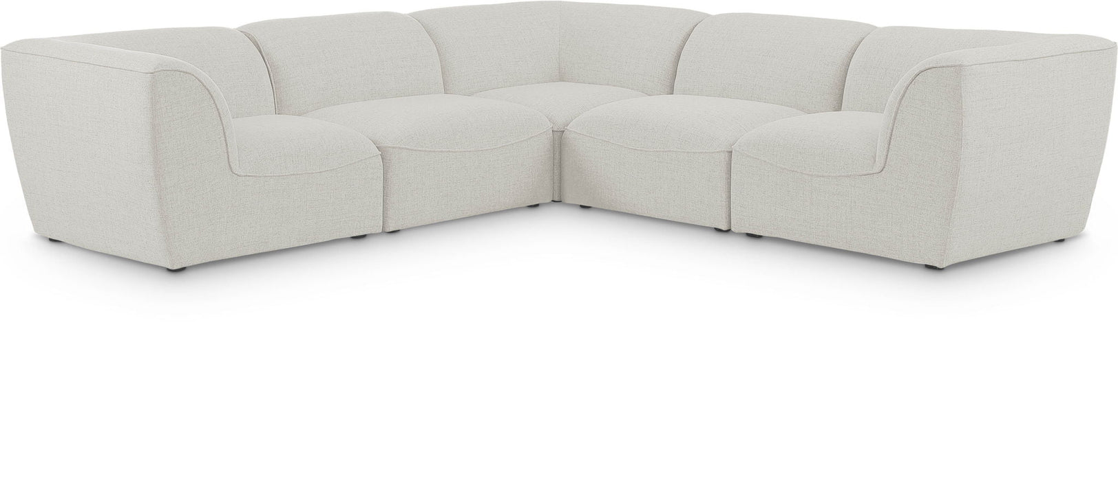 Miramar 109" Linen Textured Fabric Upholstered 5pc. Modular Sectional