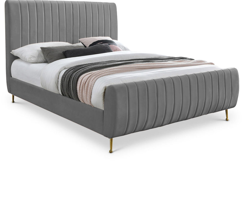 Zara Velvet Upholstered Bed