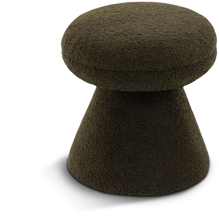 Drum Faux Shearling Teddy Fabric Upholstered Ottoman